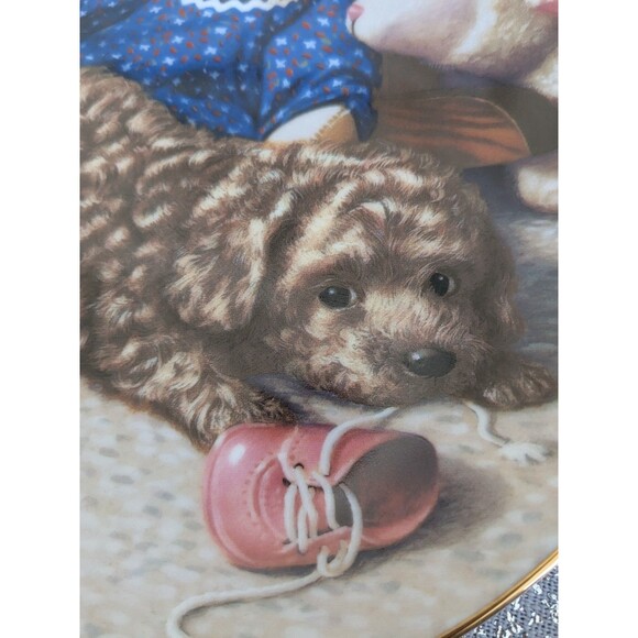 Vtg Puppy Playtime "Fun & Games" 1987 Raggedy Ann Jim Lamb 8.5" Porcelain Plate - Picture 7 of 8